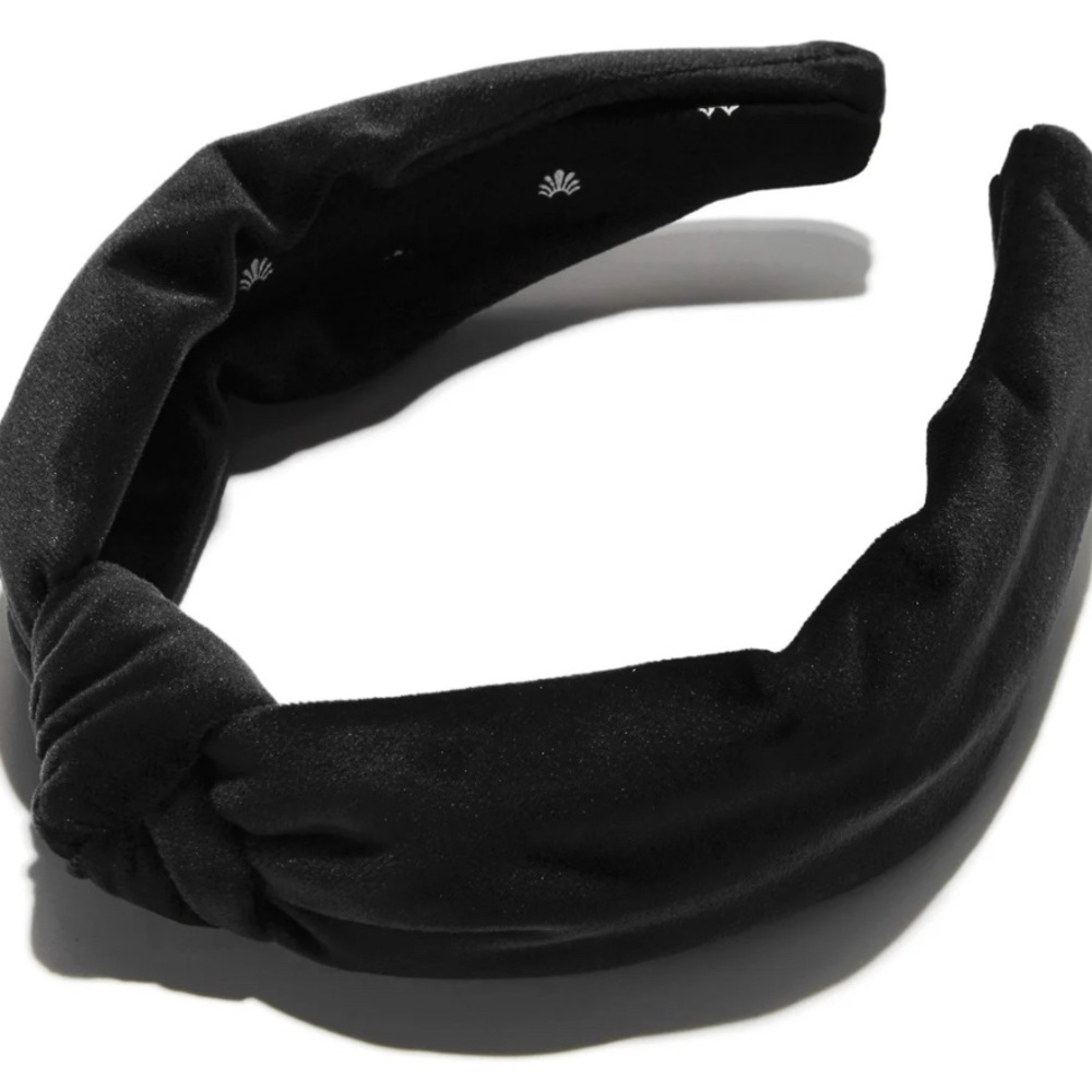 Lele Sadoughi Black Jet Velvet Knotted Headband